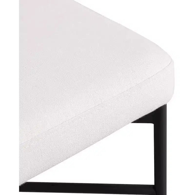 Meridian Furniture,Rivage Cream Durable Linen Textured Fabric Stool, Set of 2