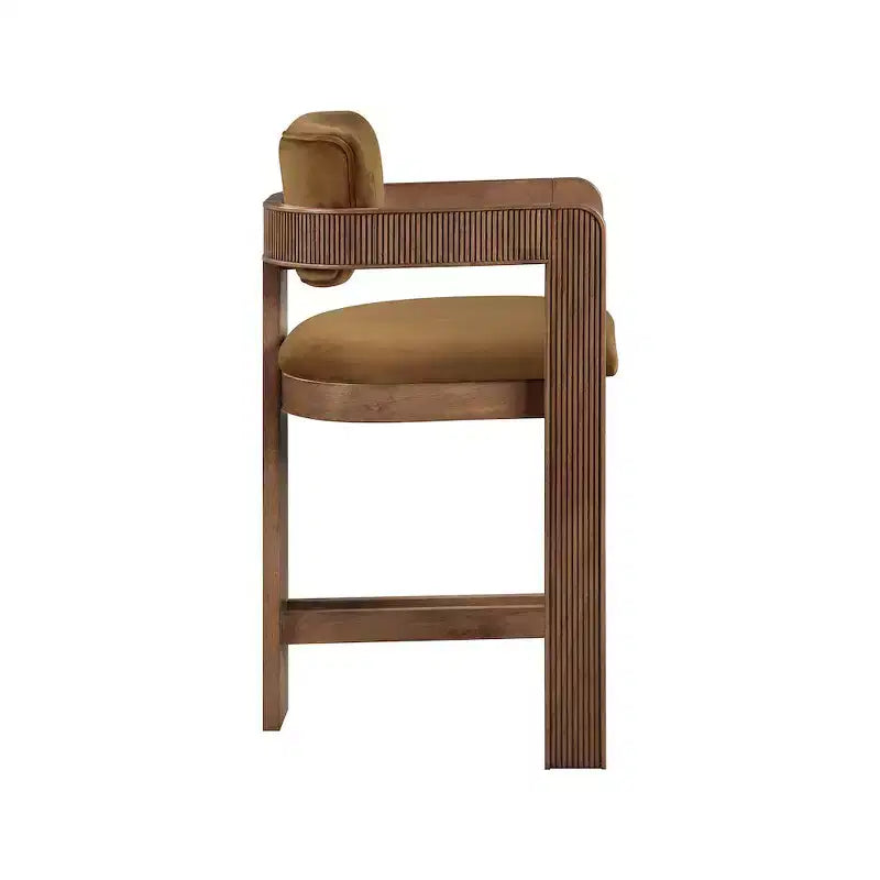 Meridian Furniture,Sacha Saddle Velvet Stool