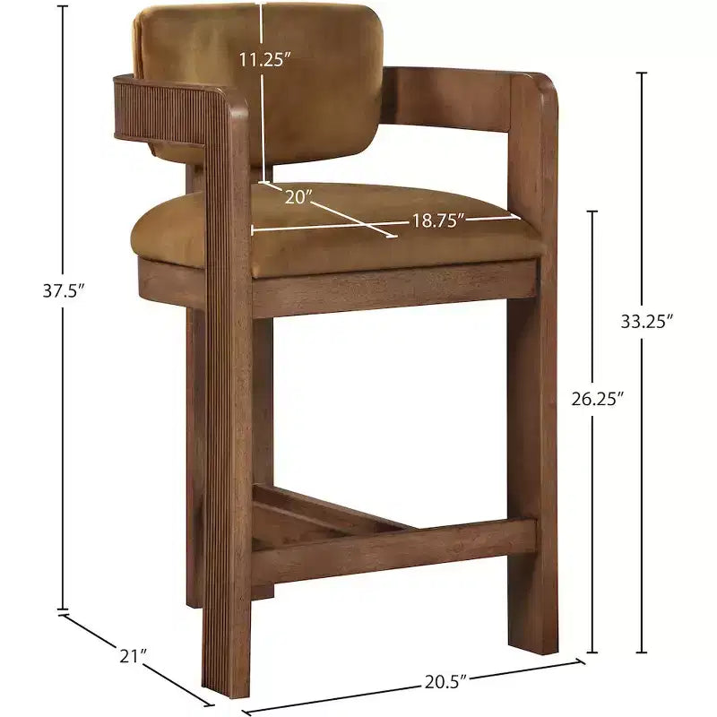 Meridian Furniture,Sacha Saddle Velvet Stool