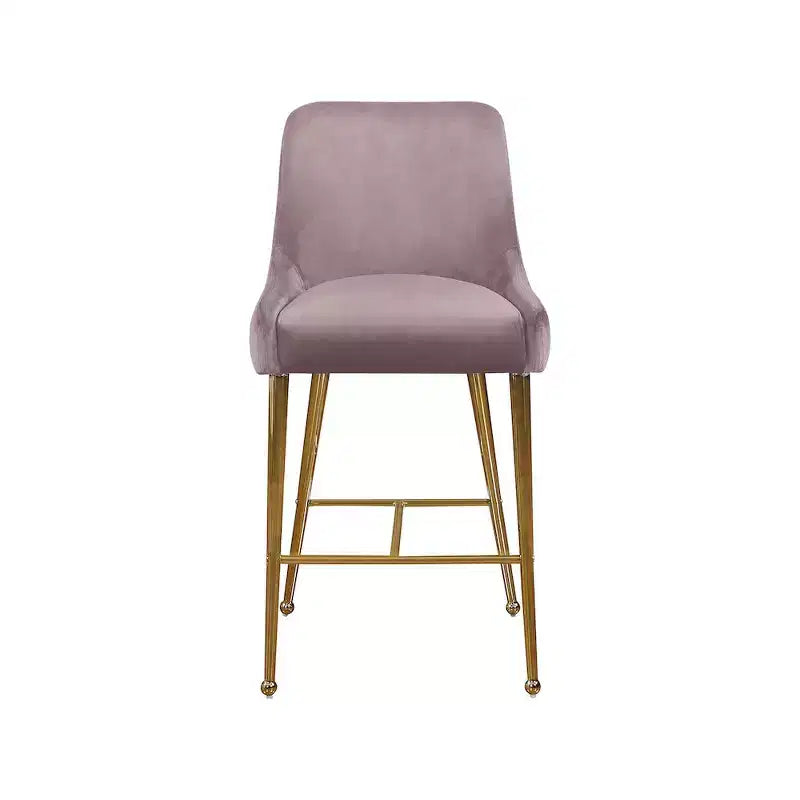 Meridian Furniture,Owen Pink Velvet Stool, Set of 2