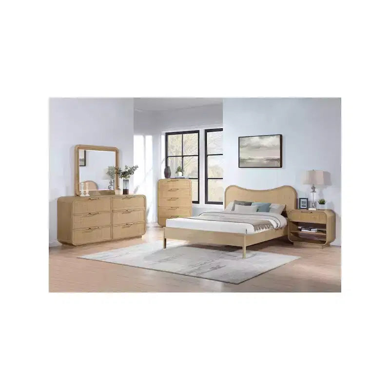 Meridian Furniture,Windsor Natural Rubberwood Nightstand