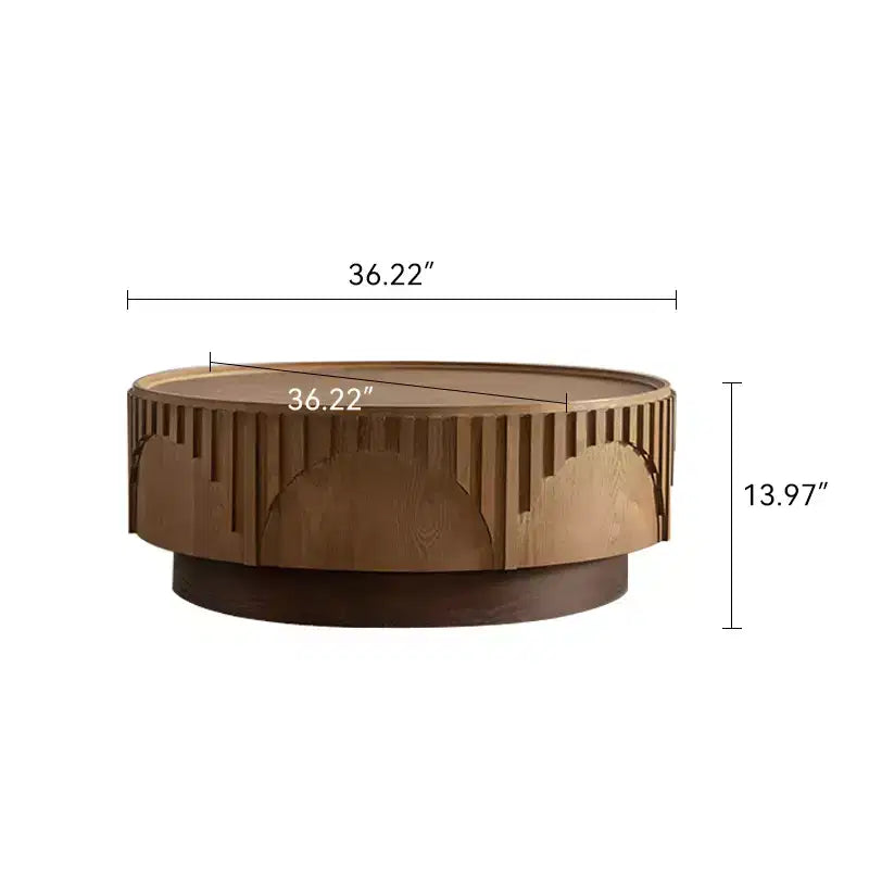 GDFStudio Griselda 36.22 Round Wood Pedestal Coffee Table
