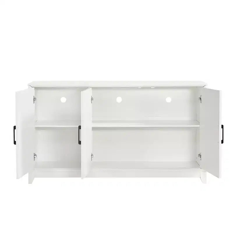 CLIHOME Modern TV Stand for TVs up to 65, Entertainment Center Media Console Cabinet with 2 Spacious Storage Space