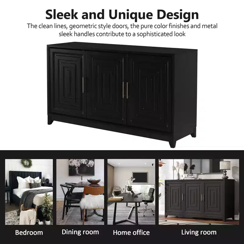CLIHOME Modern TV Stand for TVs up to 65, Entertainment Center Media Console Cabinet with 2 Spacious Storage Space