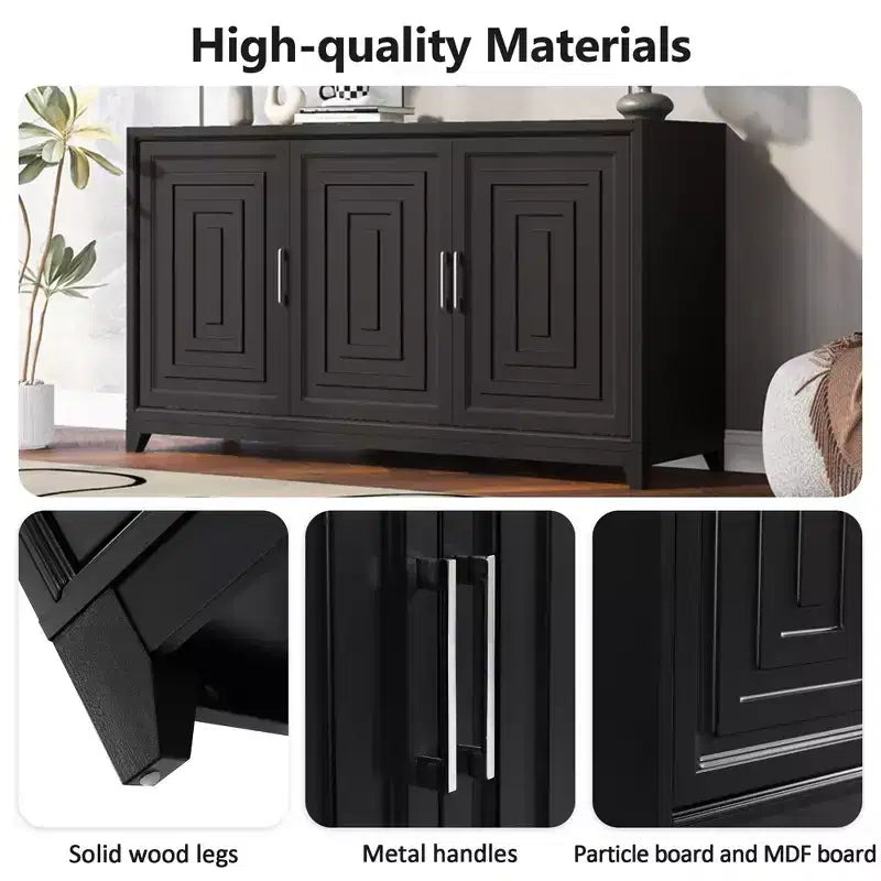 CLIHOME Modern TV Stand for TVs up to 65, Entertainment Center Media Console Cabinet with 2 Spacious Storage Space