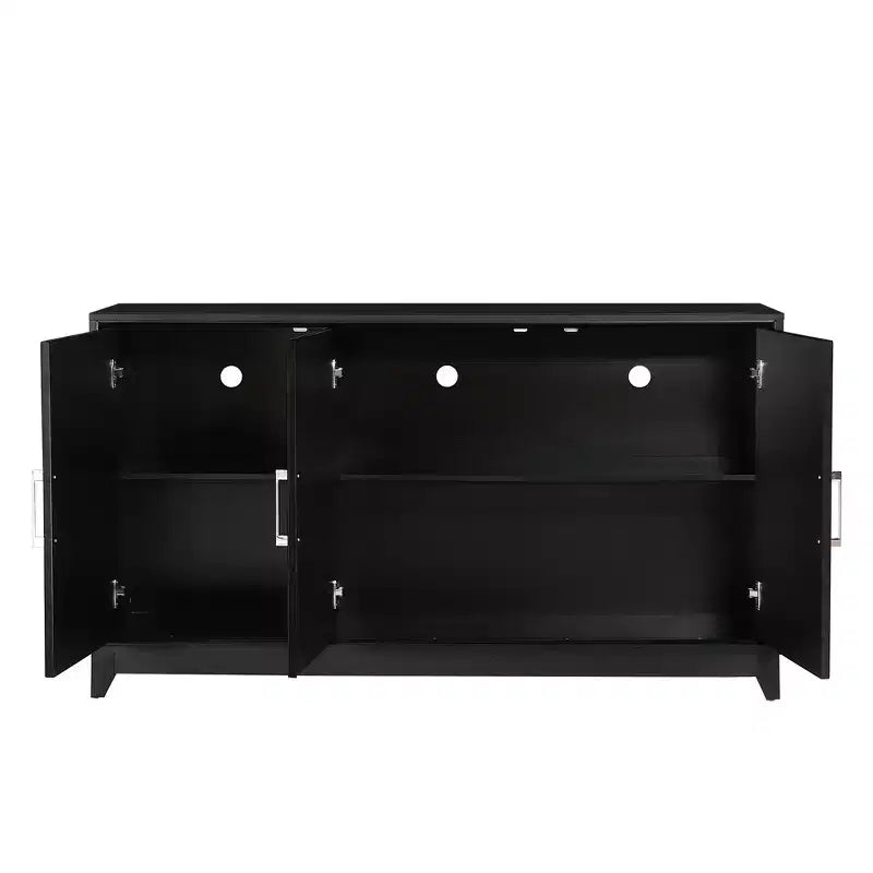 CLIHOME Modern TV Stand for TVs up to 65, Entertainment Center Media Console Cabinet with 2 Spacious Storage Space