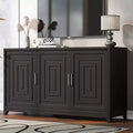 CLIHOME Modern TV Stand for TVs up to 65, Entertainment Center Media Console Cabinet with 2 Spacious Storage Space