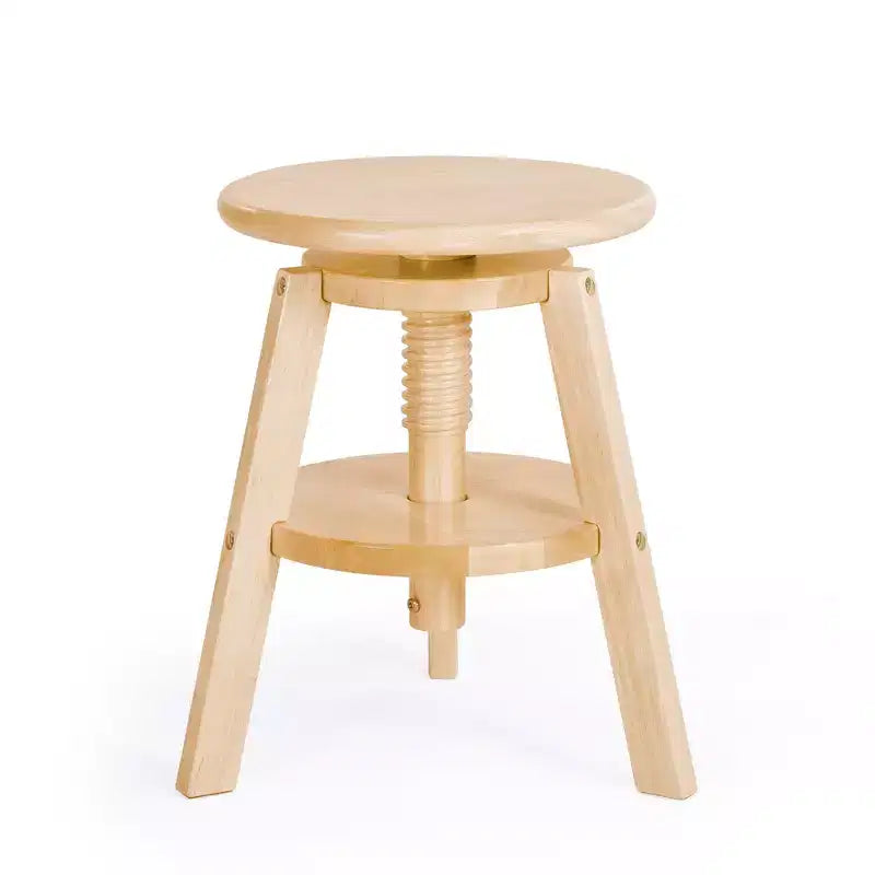 Guidecraft Adjustable Drafting Wooden Stool- Drafting Chair for Kids, 16in-18in | Toddler Swivel Stool for Kids' Art Studio, Classroom Seating