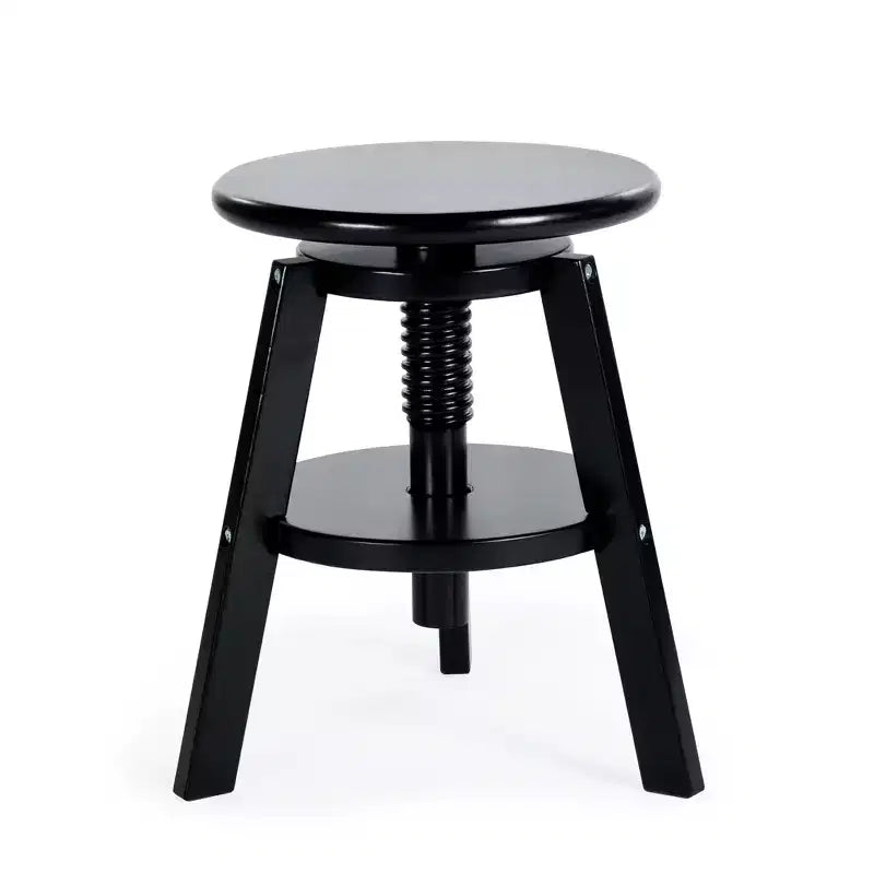 Guidecraft Adjustable Drafting Wooden Stool- Drafting Chair for Kids, 16in-18in | Toddler Swivel Stool for Kids' Art Studio, Classroom Seating
