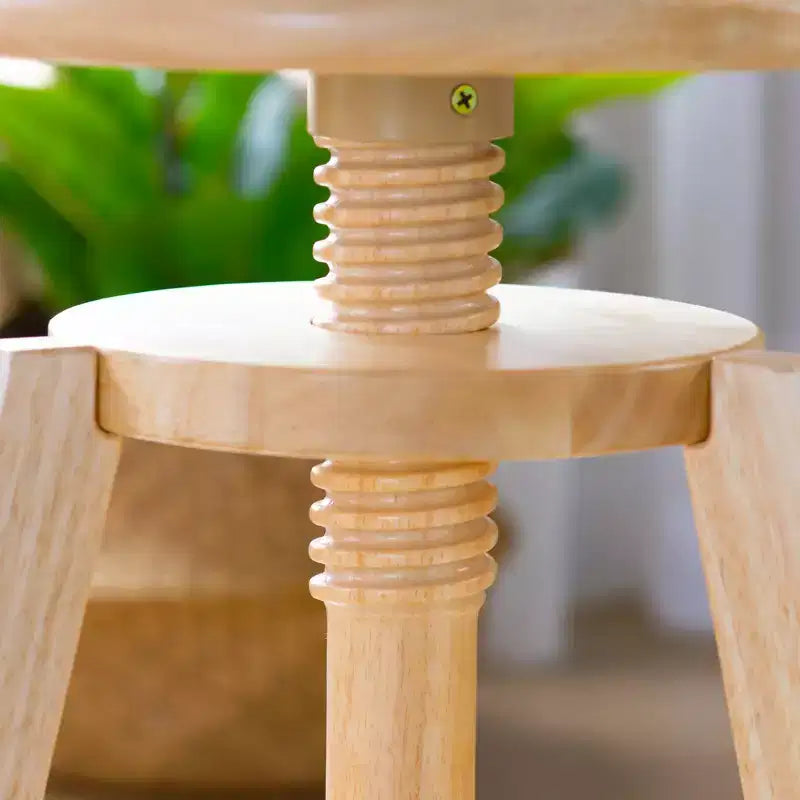 Guidecraft Adjustable Drafting Wooden Stool- Drafting Chair for Kids, 16in-18in | Toddler Swivel Stool for Kids' Art Studio, Classroom Seating
