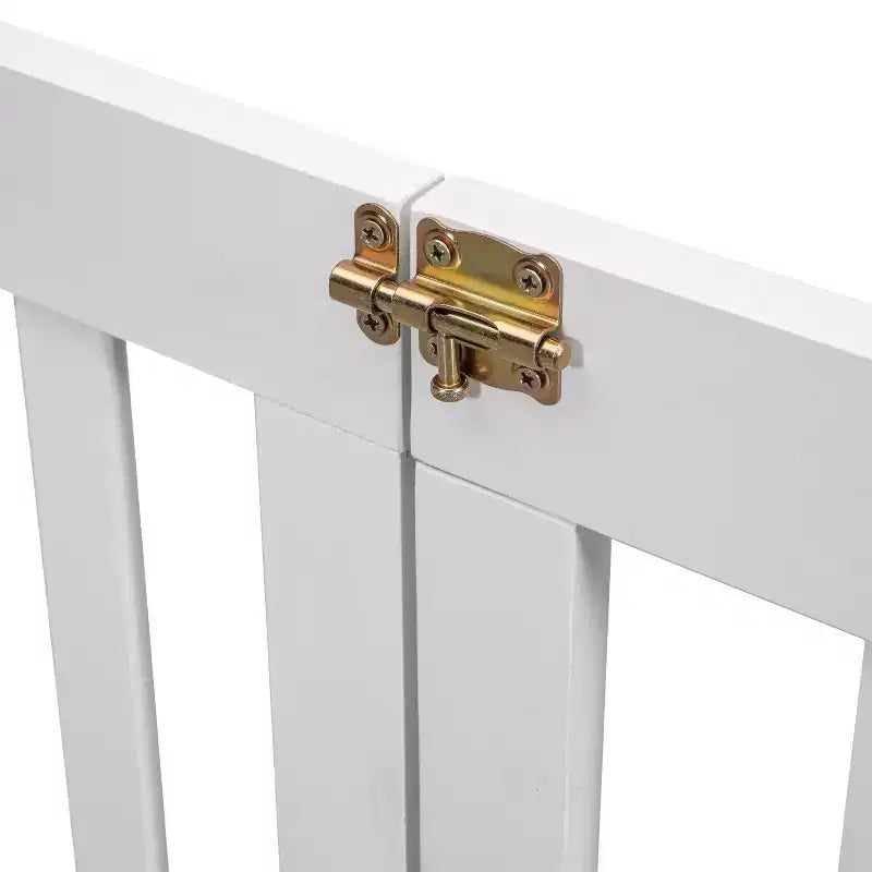 MAYEERTY Full House-shaped Headboard Floor Bed with Fence White