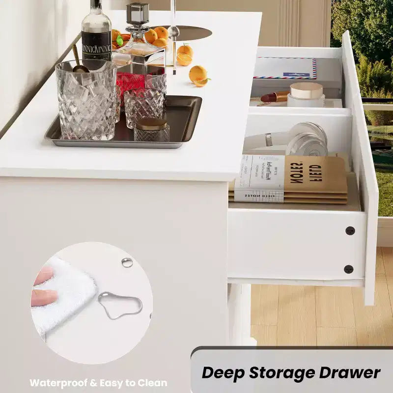 8 Drawer Dressers for Bedroom, Chest of Drawers with Deep Drawers, Large Double Dresser for Closet with Wide Top, Horizontal Wooden Dresser for Living