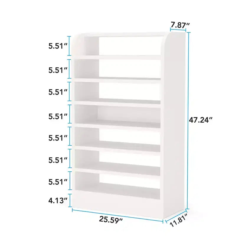 MAYEERTY 47.24H Wooden Shoe Cabinet, Sturdy E1 Particleboard Shoe Storage Rack for Hallway