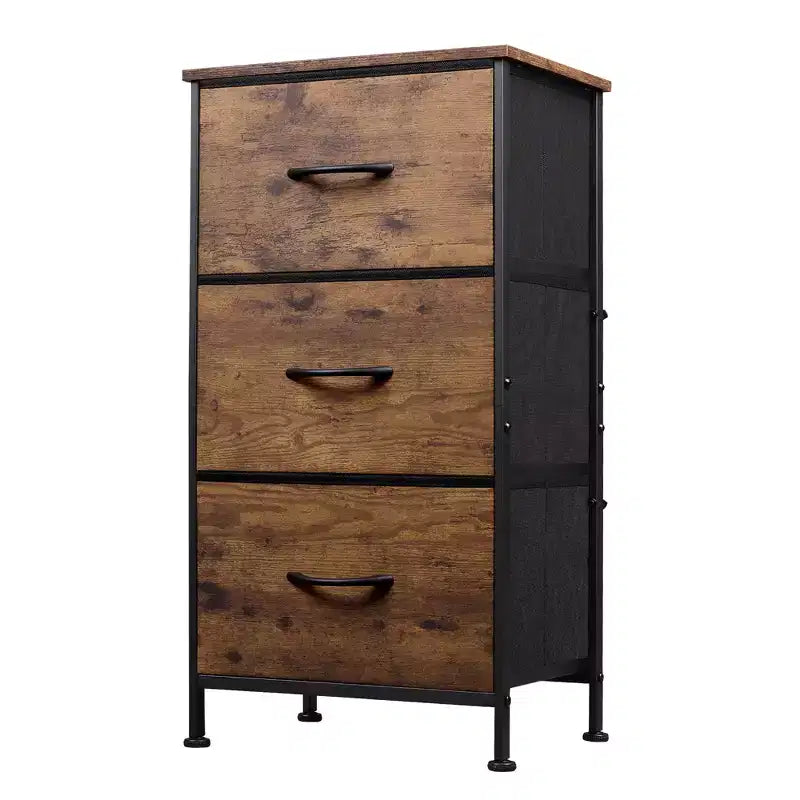 GALAXHERO Nightstand with 3 Drawers  Fabric Dresser Storage Organizer for Bedroom, Hallway, Entryway, Closets