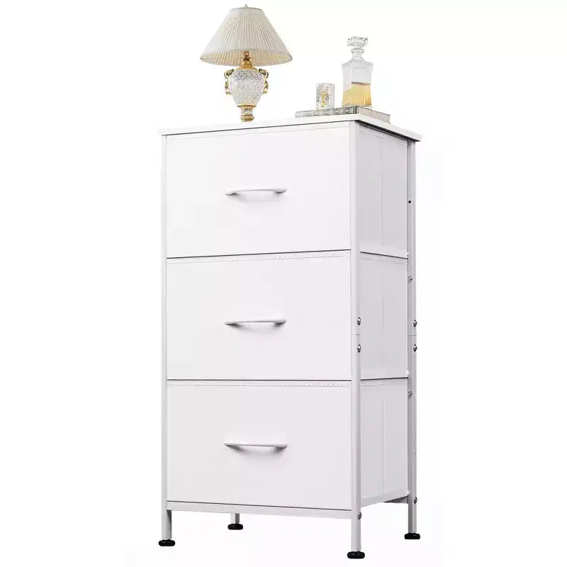 GALAXHERO Nightstand with 3 Drawers  Fabric Dresser Storage Organizer for Bedroom, Hallway, Entryway, Closets