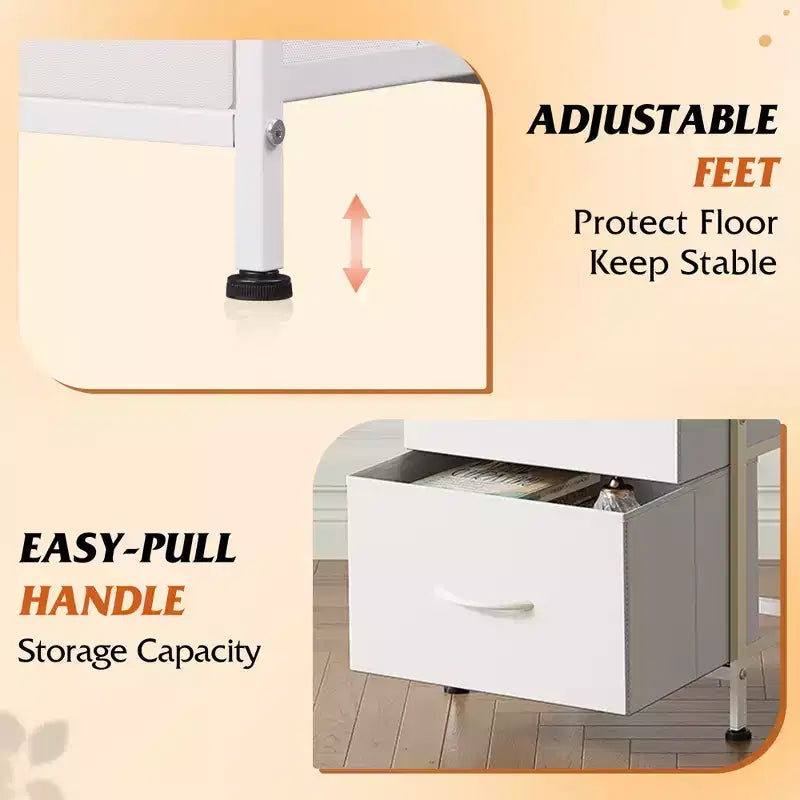 GALAXHERO Nightstand with 3 Drawers  Fabric Dresser Storage Organizer for Bedroom, Hallway, Entryway, Closets