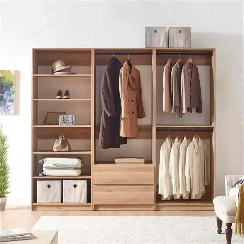HomeStock Prosper Freestanding Walk in Wood Closet System