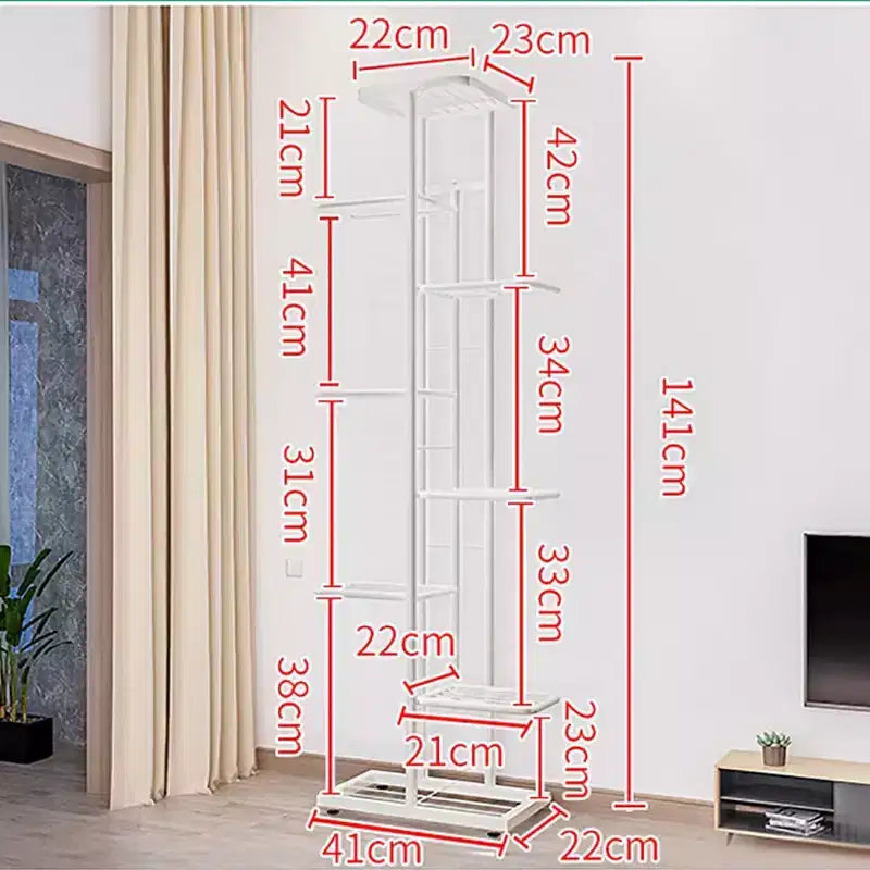 8 Tier Plant Stand Indoor, Tiered Plant Stand, Metal Plant Shelf for Patio Gardens Bedroom Corner Iiving Room Balcony