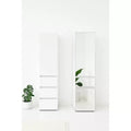 HomeStock Elise Slim Modular Wood Closet Cabinet with Drawers in White