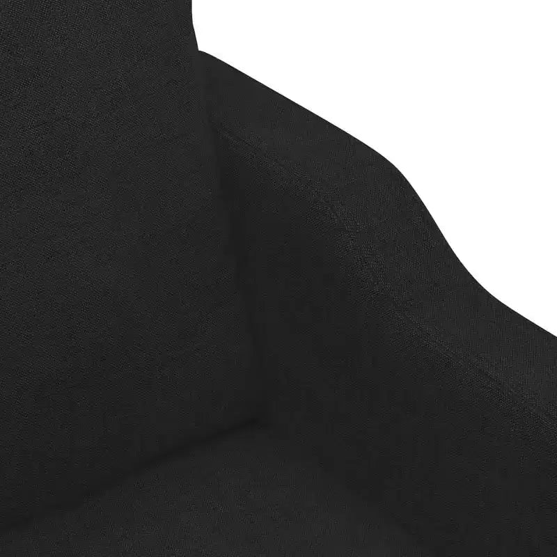 vidaXL Modern 2-Seater Sofa - Black Fabric and Metal Frame with Thick Padding for Living Room, Lounge, Patio Seating
