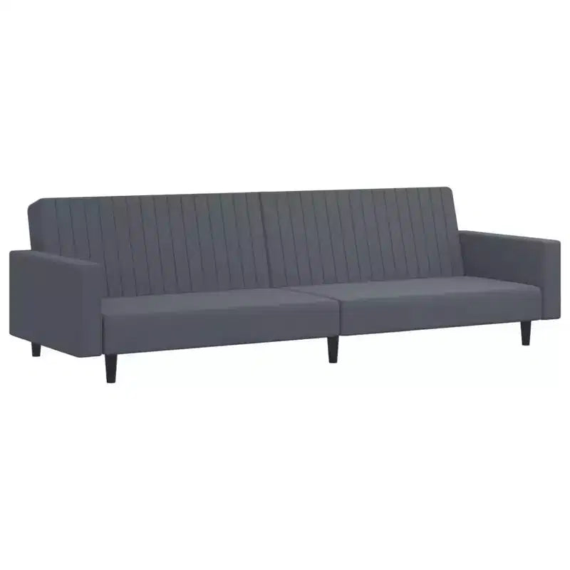 vidaXL 2-Piece Convertible Sofa Bed Set with Footstool in Luxurious Dark Gray Velvet, Versatile Furniture for Living Room or Den