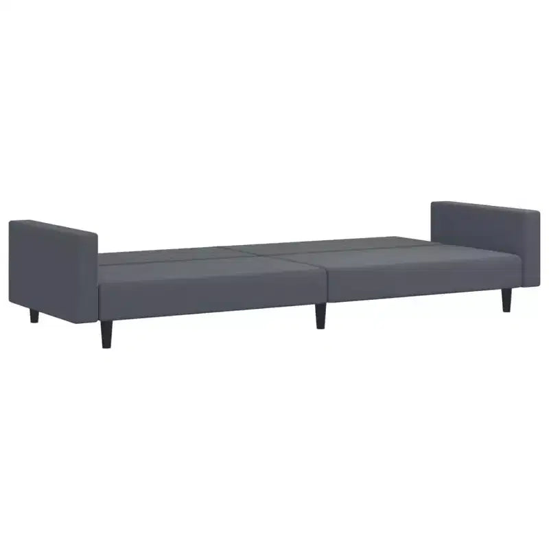 vidaXL 2-Piece Convertible Sofa Bed Set with Footstool in Luxurious Dark Gray Velvet, Versatile Furniture for Living Room or Den