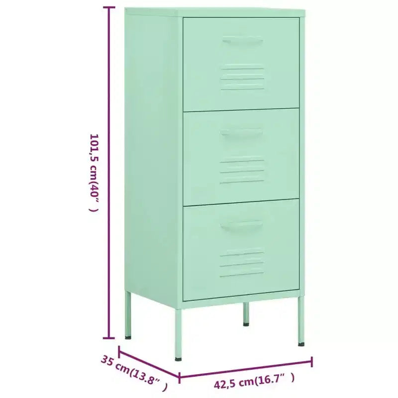 vidaXL Storage Cabinet Navy Blue Steel Medium Adjustable Feet - Mint