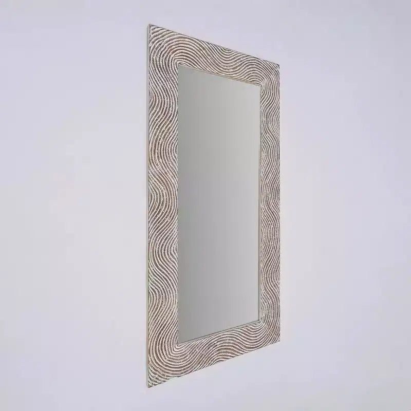 GDFStudio Cheryl Retro 72 Solid Wood Handcarved Rectangle Full Length Mirror