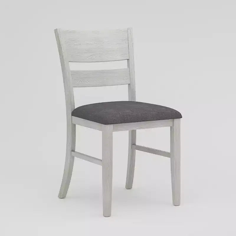 VECELO Farmhouse Style Dining Table Set, Rubber Wood Table with 4/6 Upholstered Dining Chairs, Gray