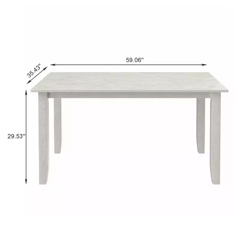 VECELO Farmhouse Style Dining Table Set, Rubber Wood Table with 4/6 Upholstered Dining Chairs, Gray