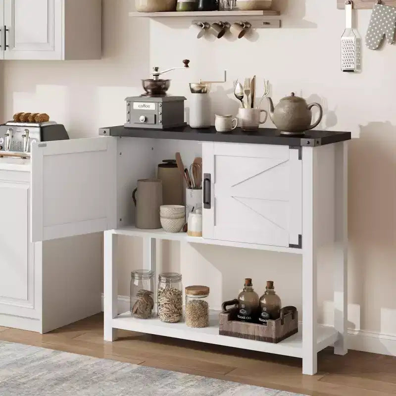 31 Entryway Console Table with Storage, Wooden Coffee Bar Cabinet, Narrow Sideboard Buffet Cabinet, Sofa Foyer Table for Entryway Hallway