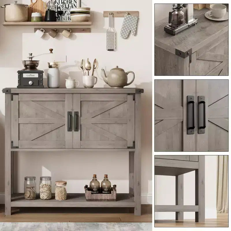 31 Entryway Console Table with Storage, Wooden Coffee Bar Cabinet, Narrow Sideboard Buffet Cabinet, Sofa Foyer Table for Entryway Hallway