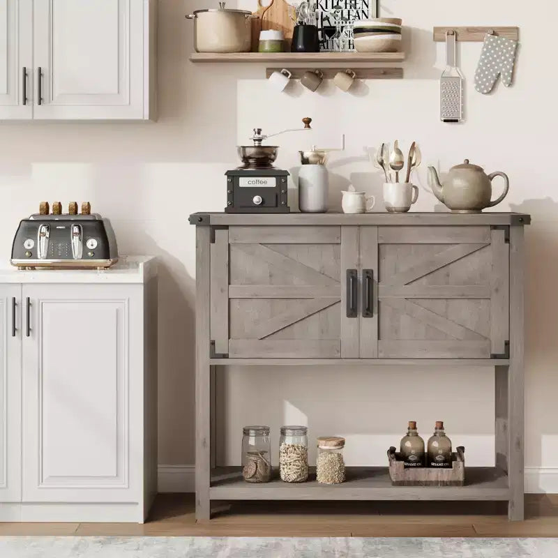 31 Entryway Console Table with Storage, Wooden Coffee Bar Cabinet, Narrow Sideboard Buffet Cabinet, Sofa Foyer Table for Entryway Hallway