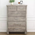 Dresser for Bedroom with 6 Drawers, 45 Tall Grey Chests of Drawers with Storage, Large Drawer Dresser for Closet, Wooden Storage Cabinet for Entryway