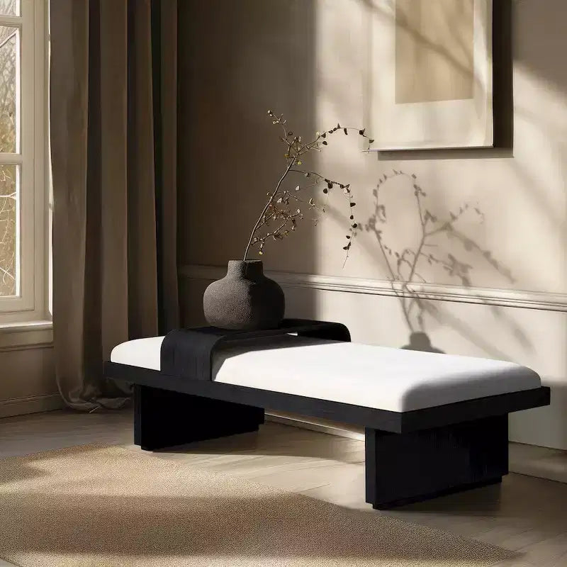Meridian Furniture,Arlington Chenille Fabric Bench