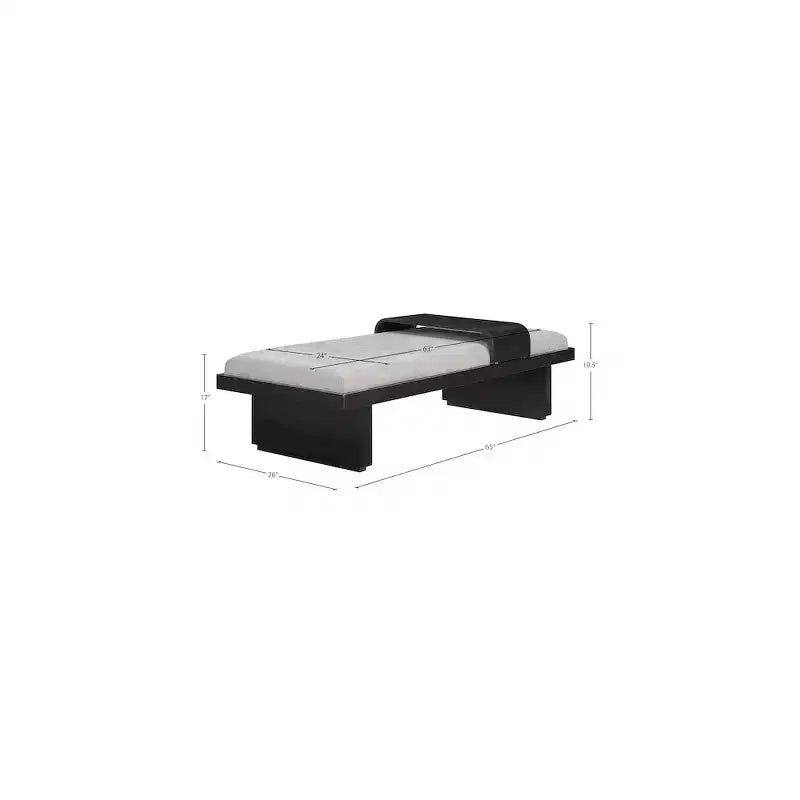 Meridian Furniture,Arlington Chenille Fabric Bench