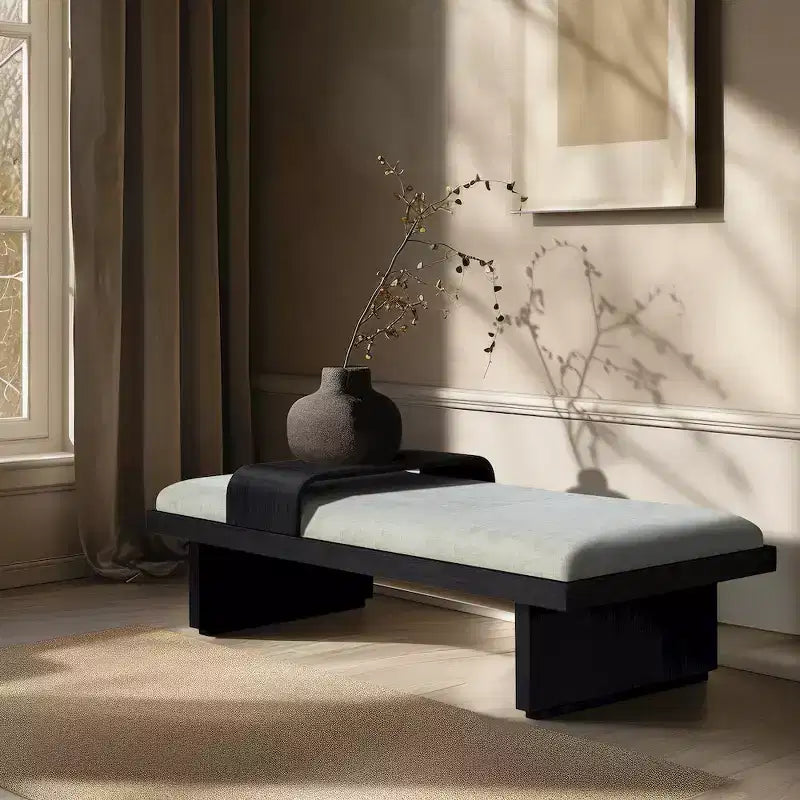 Meridian Furniture,Arlington Chenille Fabric Bench