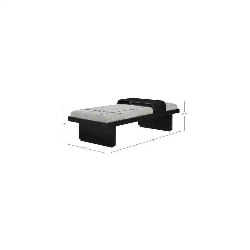 Meridian Furniture,Arlington Chenille Fabric Bench