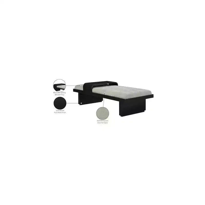 Meridian Furniture,Arlington Chenille Fabric Bench