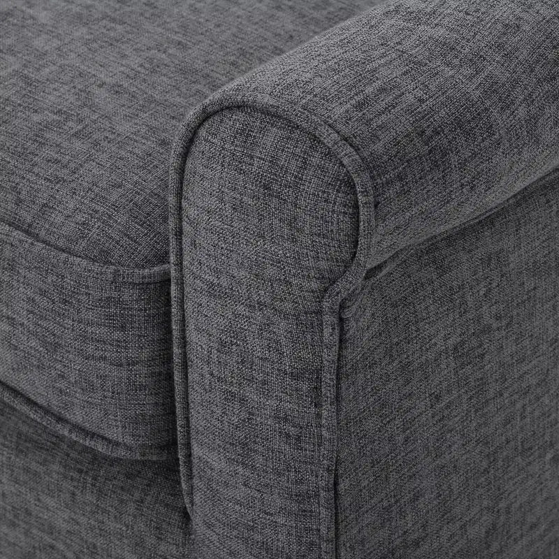 GDFStudio Halima Mid-Century Modern Tufted Loveseat with Rolled Arms and Splayed Rubberwood Legs