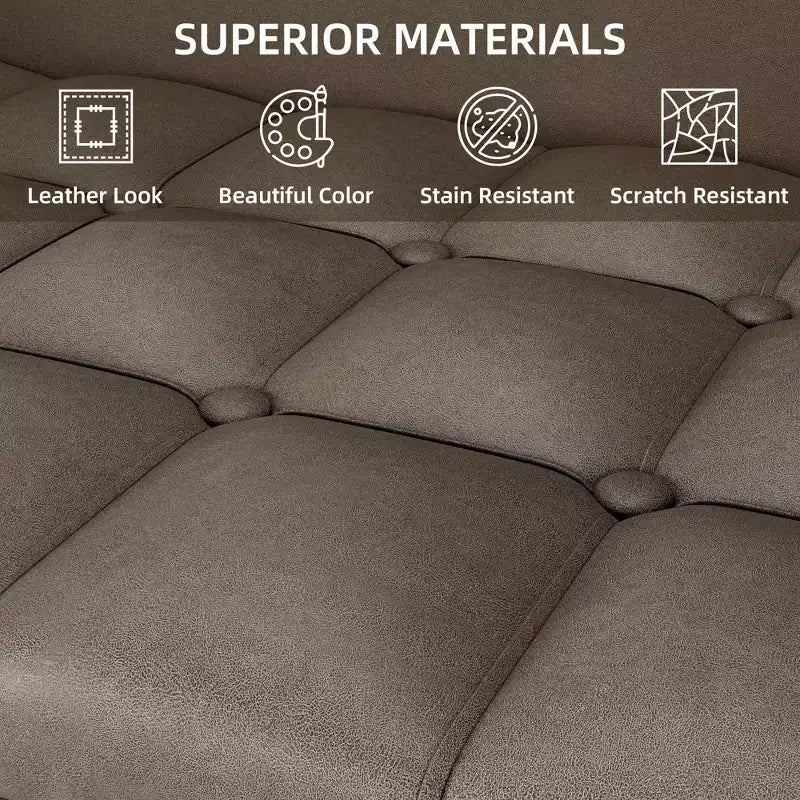 GustoWave 67''W 3 Seater Sofa Couch with Storage Under Seat Cushion, Mid-Century Modern Couch with Comfortable Armrest & with 5 Pillows
