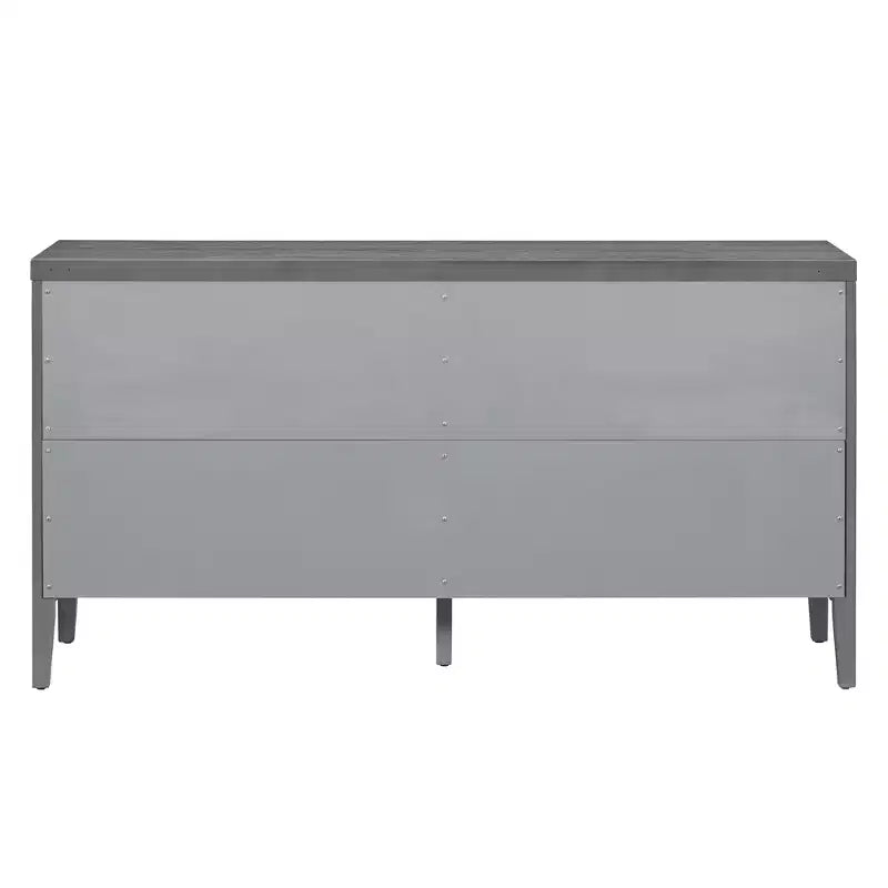 MAYEERTY Retro Sideboard Door with Circular Groove Design Round Metal Door Handle for Entrance Dining Room Gray