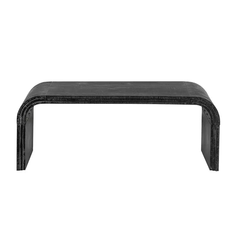 MAYEERTY Coffee Table with Curved Art Deco Design for Living Room or Dining Room Antique Black