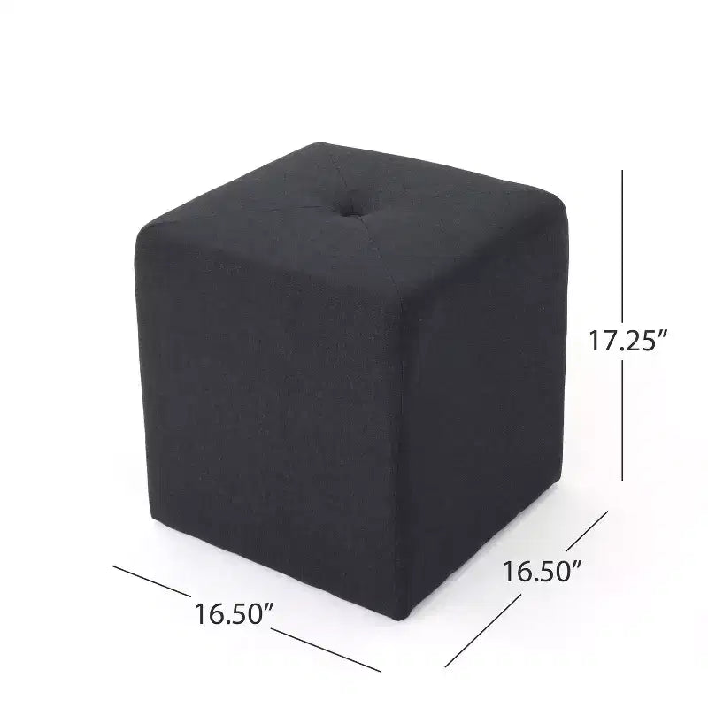 GDFStudio Brooks Contemporary Fabric Tufted Square Ottoman
