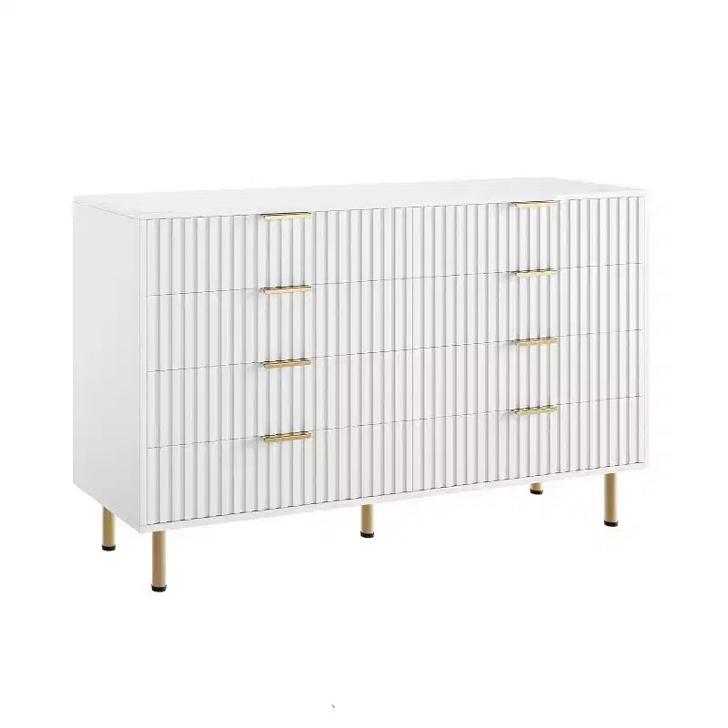 8 Drawer Dresser for Bedroom, Fluted 54 Wide Modern Chest of Drawers with Deep Drawers, Wooden Dresser Organizer for Living Room, Hallway, Kids Room