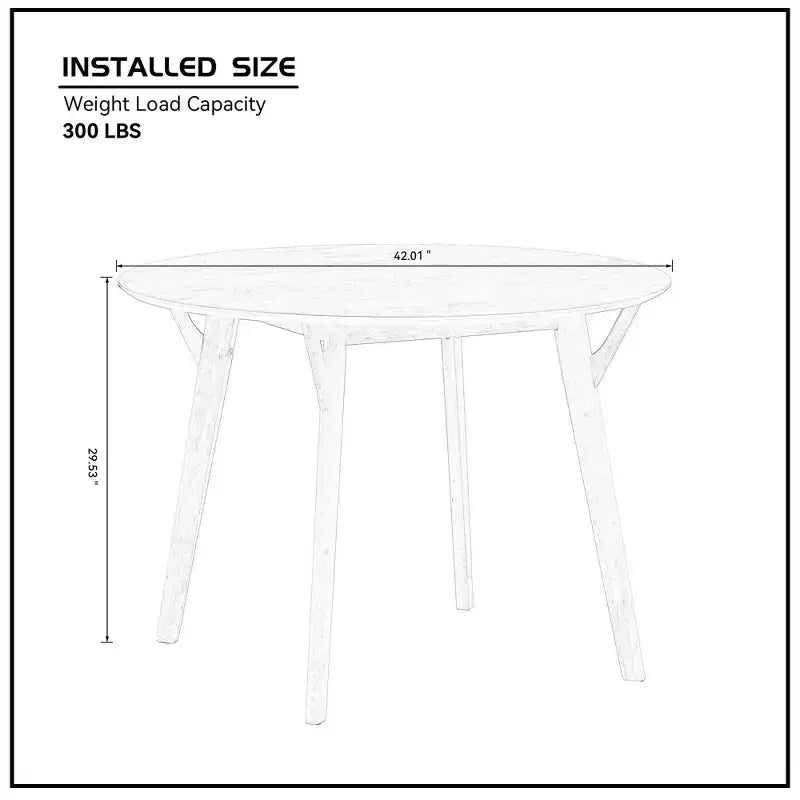Okak 42 Round Wooden Dining Table Kitchen Table Dining Table for 4 for Dining Room