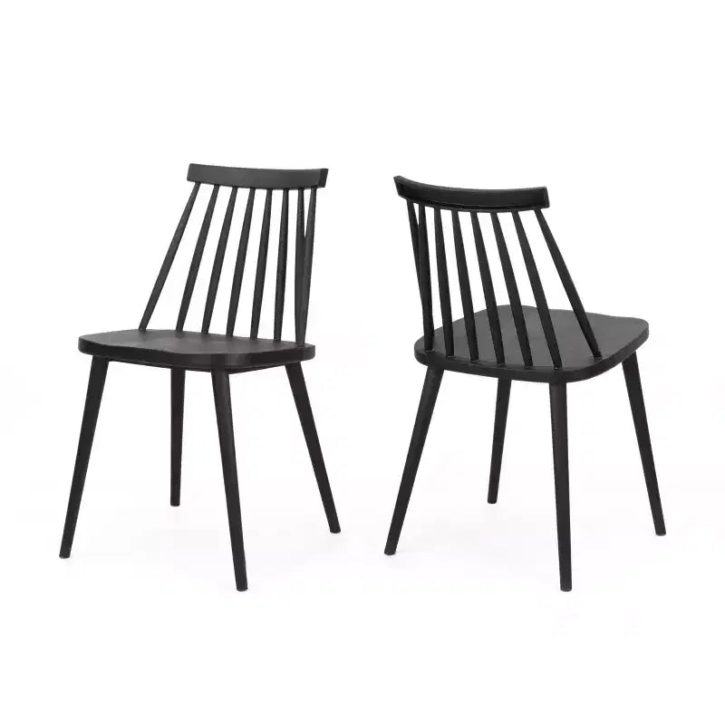 GDFStudio Boyd Farmhouse Spindle Back Plastic Dining Chairs (Set of 2)