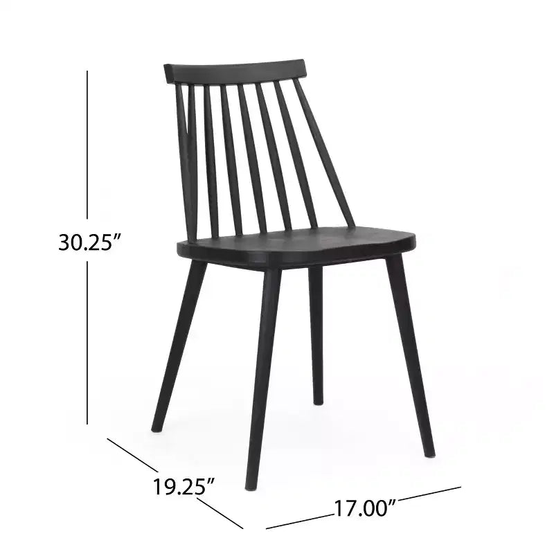 GDFStudio Boyd Farmhouse Spindle Back Plastic Dining Chairs (Set of 2)