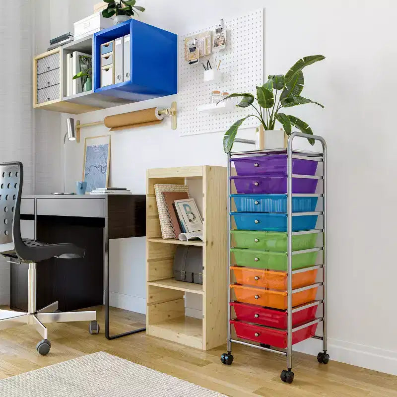 Seville Classics 10-Drawer Organizer Rolling Storage Cart