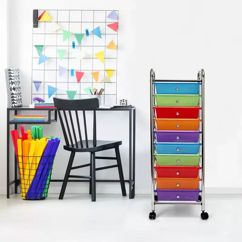 Seville Classics 10-Drawer Organizer Rolling Storage Cart